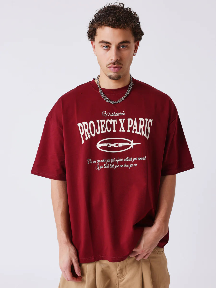 T-shirt varsity PXP bordeaux