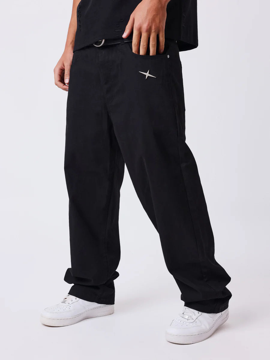 Jeans PXP Sovrapposizione a Vita a Contrasto