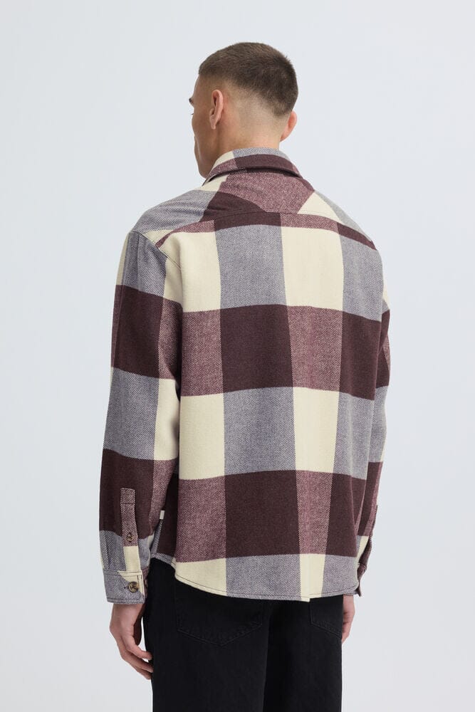 Camicia quadri Borgogna Solid