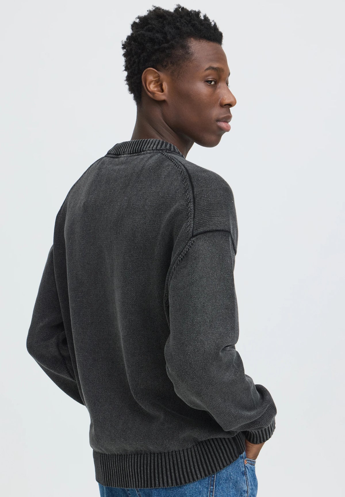 Maglione basico grigio antracite Solid