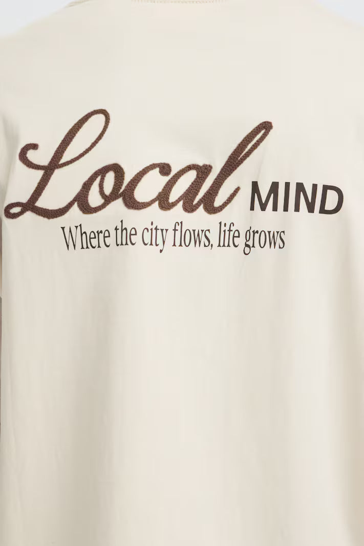 T-shirt Local Mind crema Solid