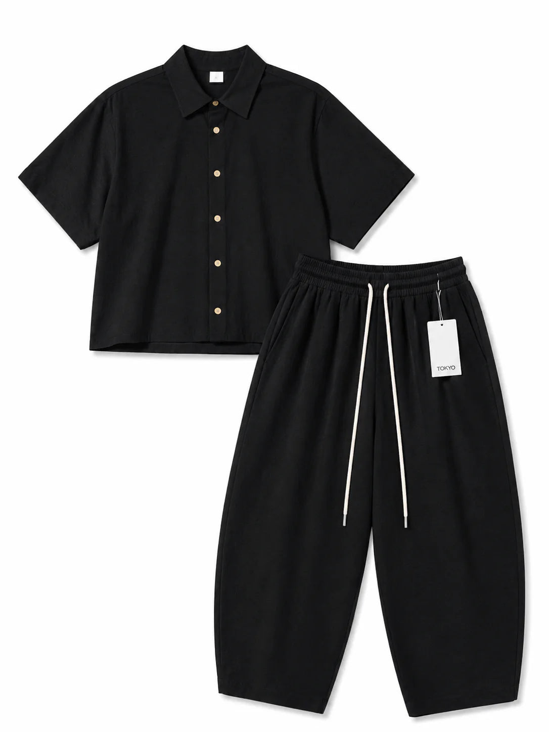 Coordinato in lino nero