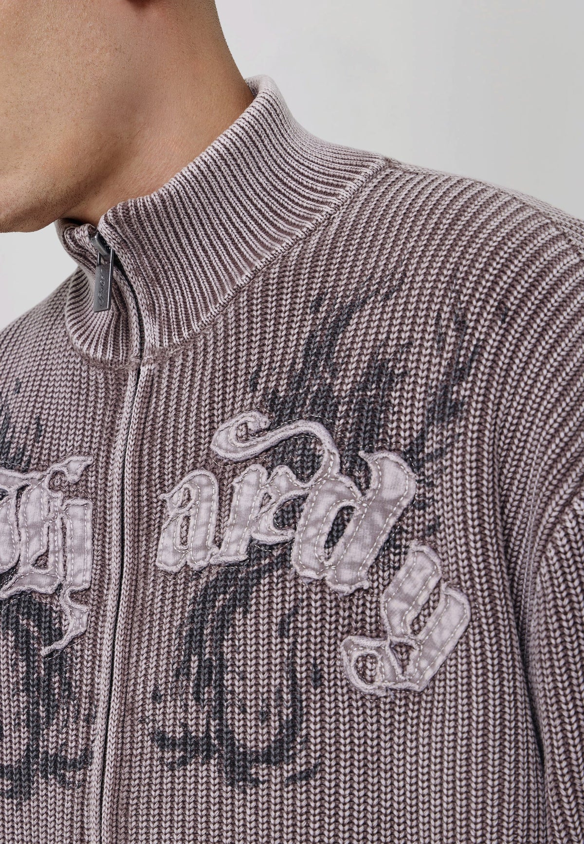 Maglione zip Knitted Jumper Ed Hardy Marrone