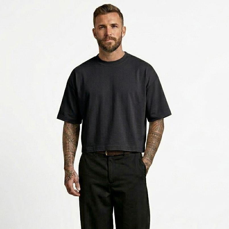 T-shirt Crop Basic Nero