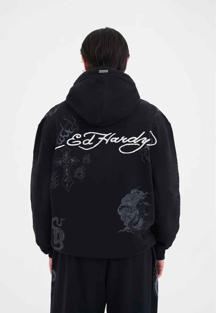 Felpa Ed Hardy Tattoo Club Zip Thru