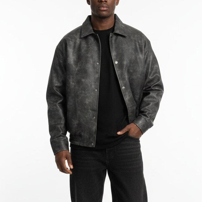 Giubbotto effetto marmorizzato grigio