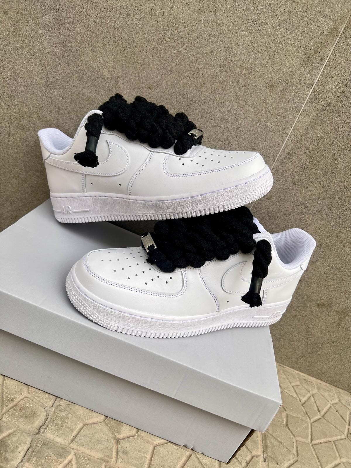 Nike air force 1 + laccio in corda nera custom