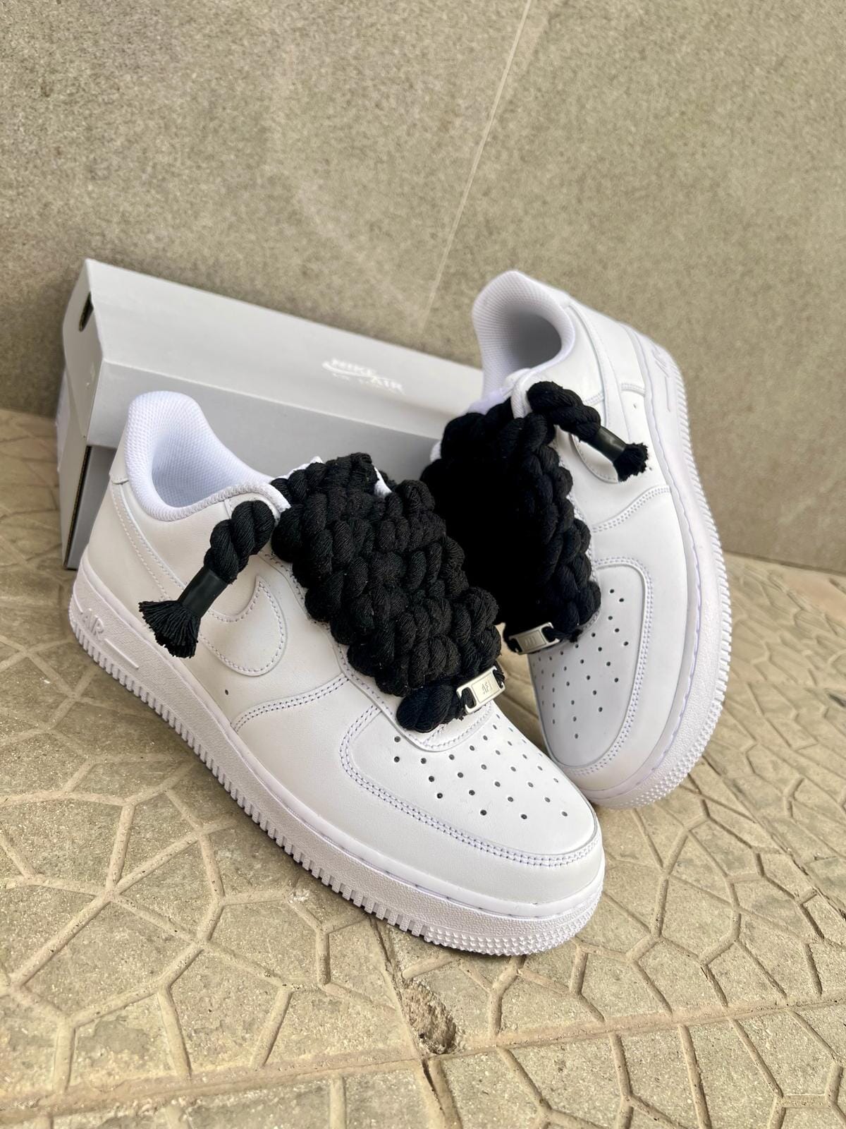 Nike air force 1 + laccio in corda nera custom