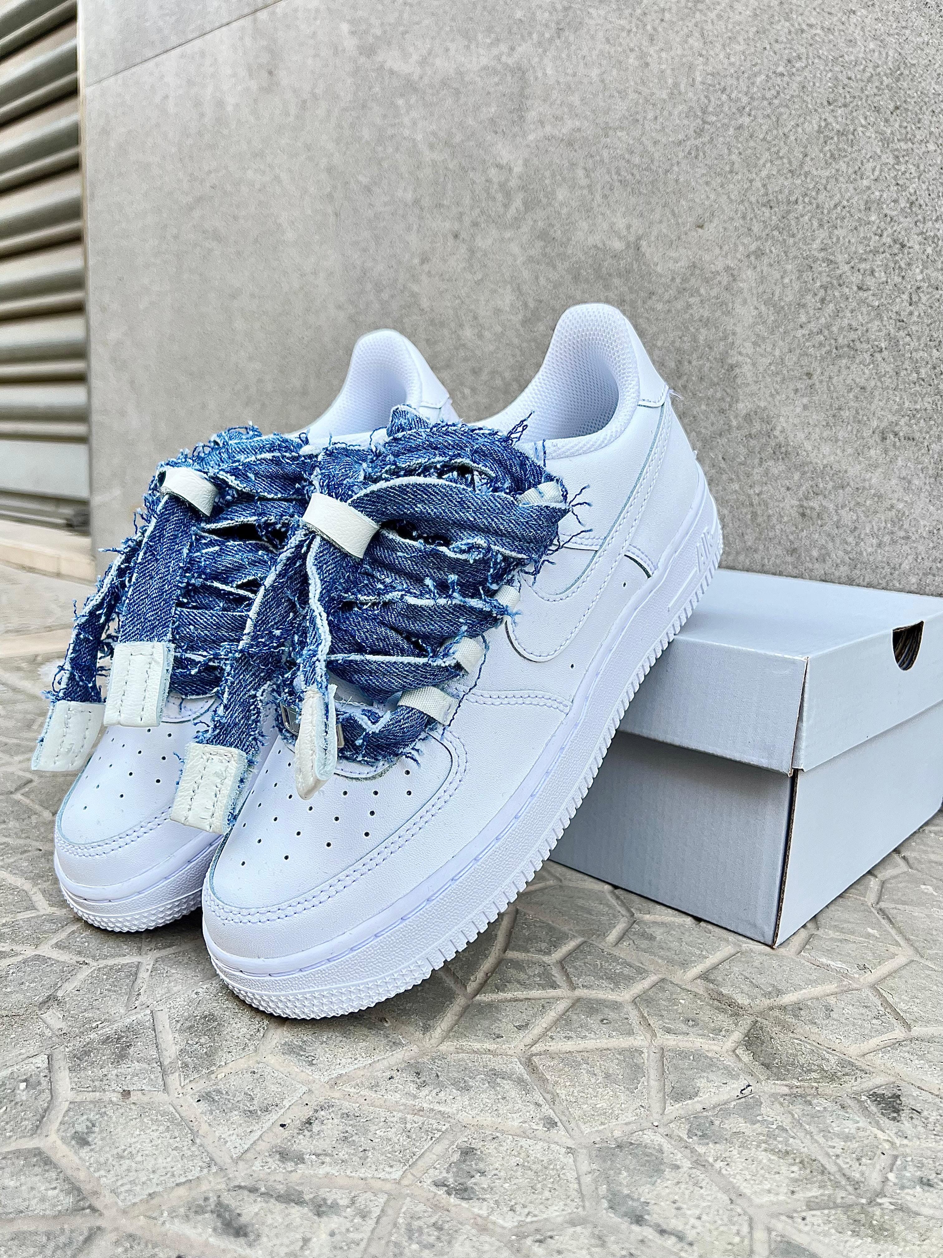 Nike air force 1 + laccio in jeans custom