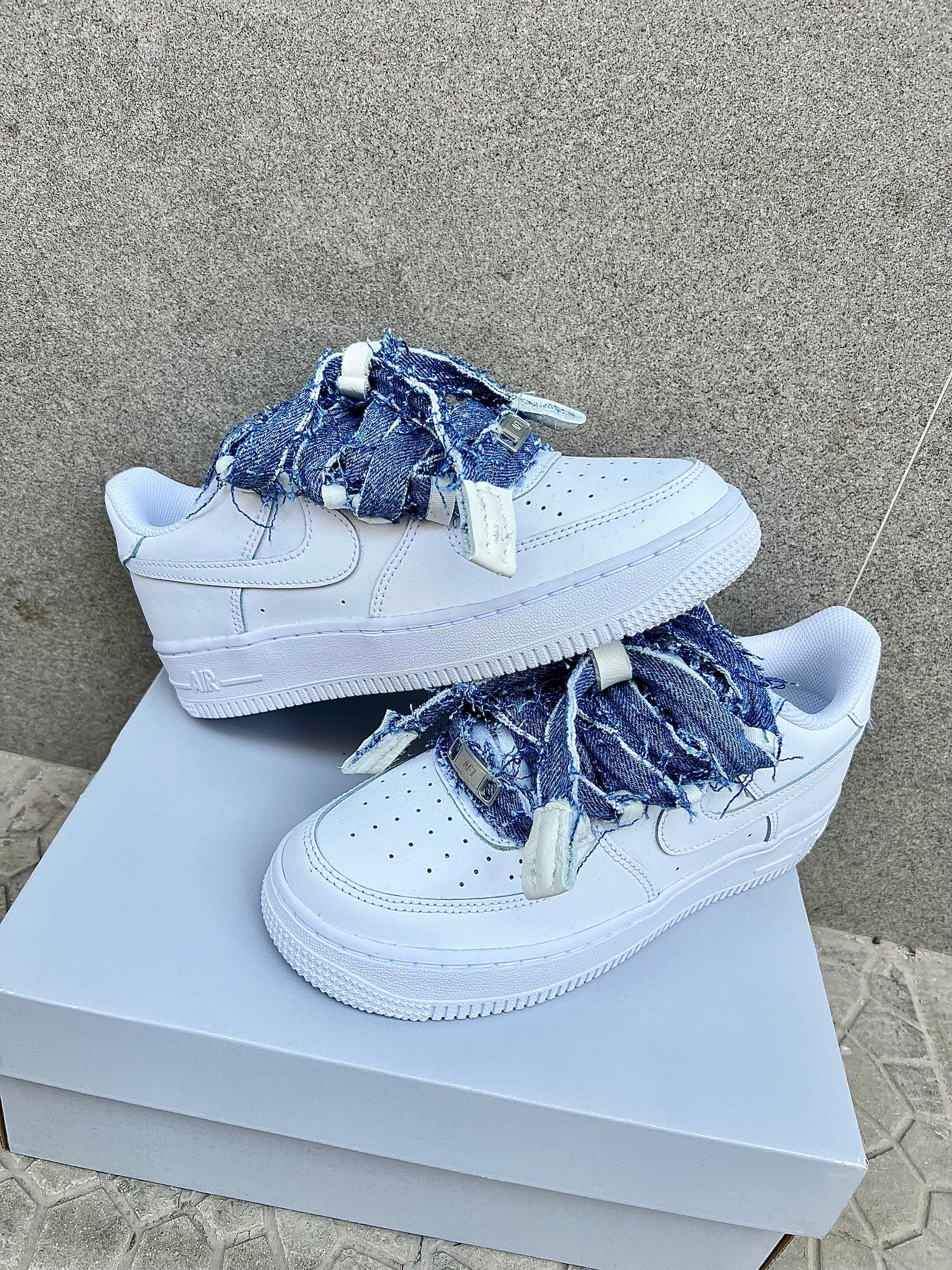 Nike air force 1 + laccio in jeans custom