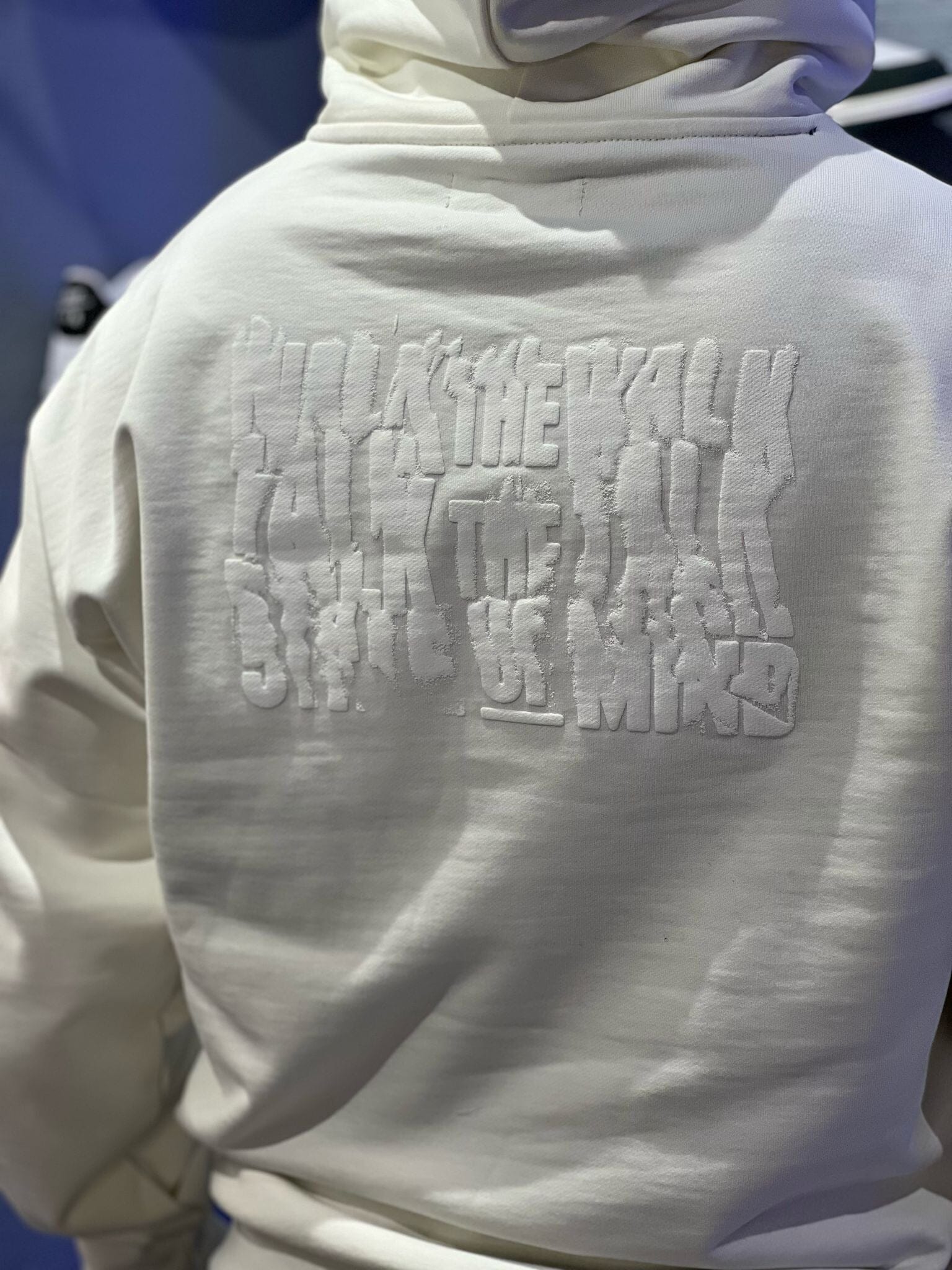 Felpa Cappuccio Mottos 5tate of Mind Total white