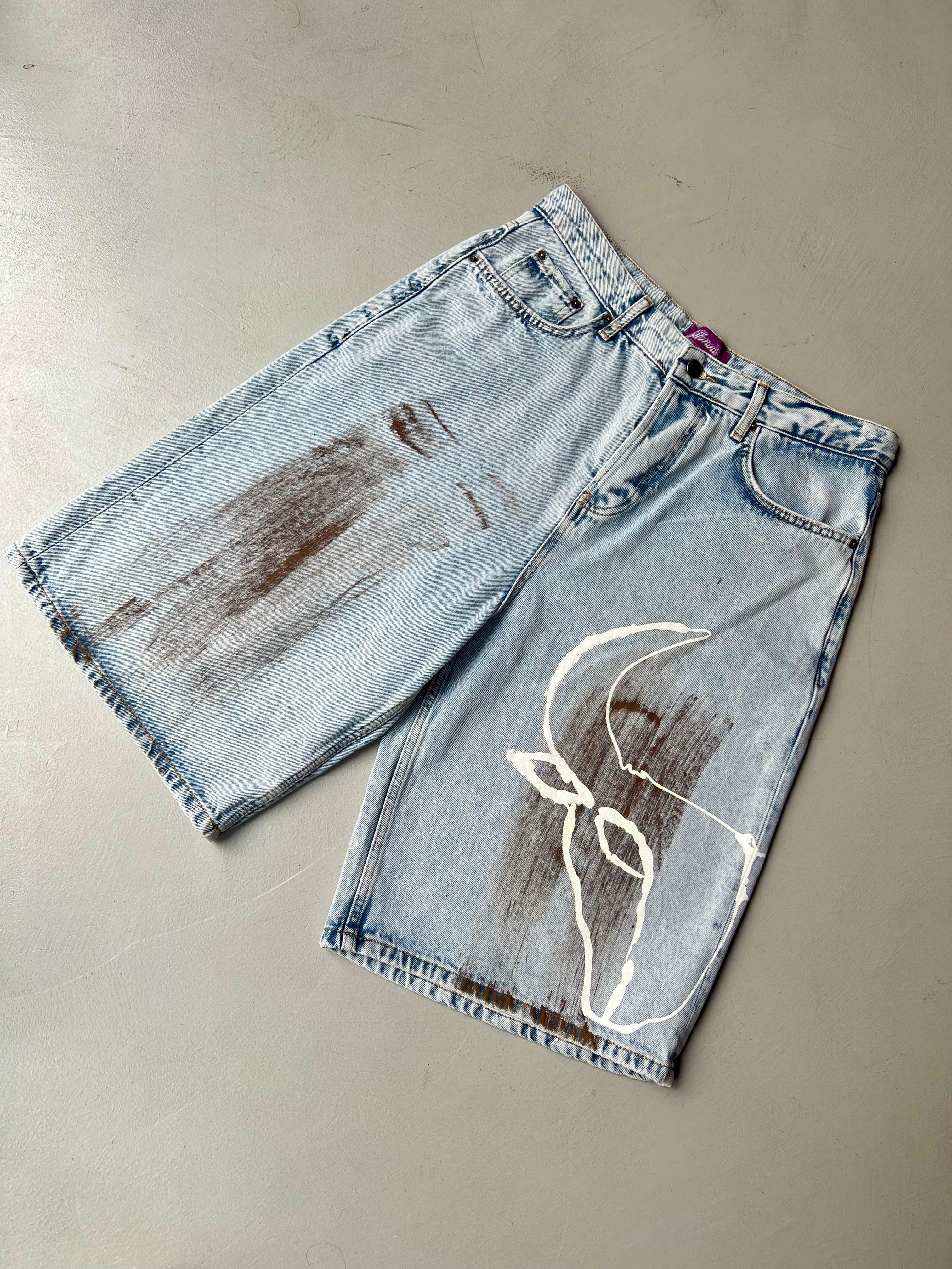 Short Effemme in denim chiaro Goat collection