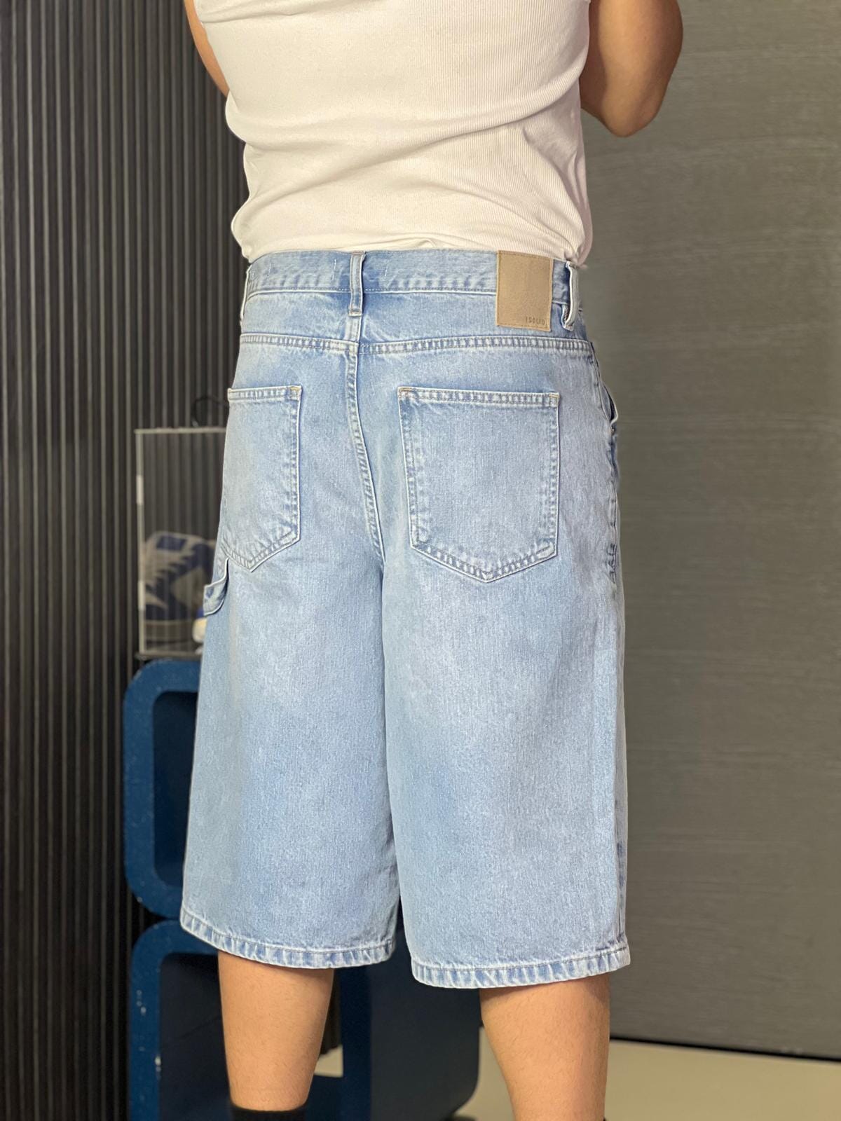 Short carpenter solid denim