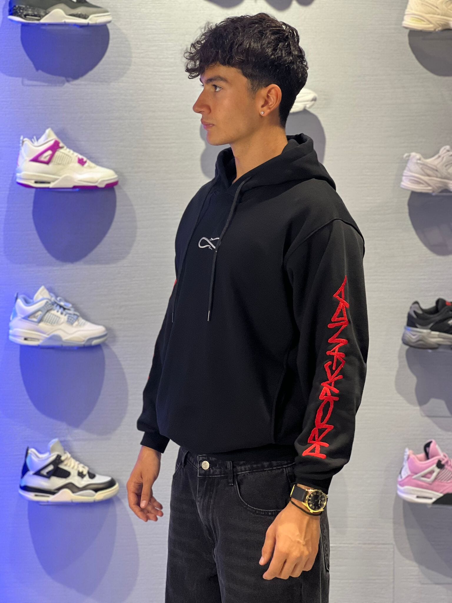 Felpa Propaganda Script Embroidery Nera