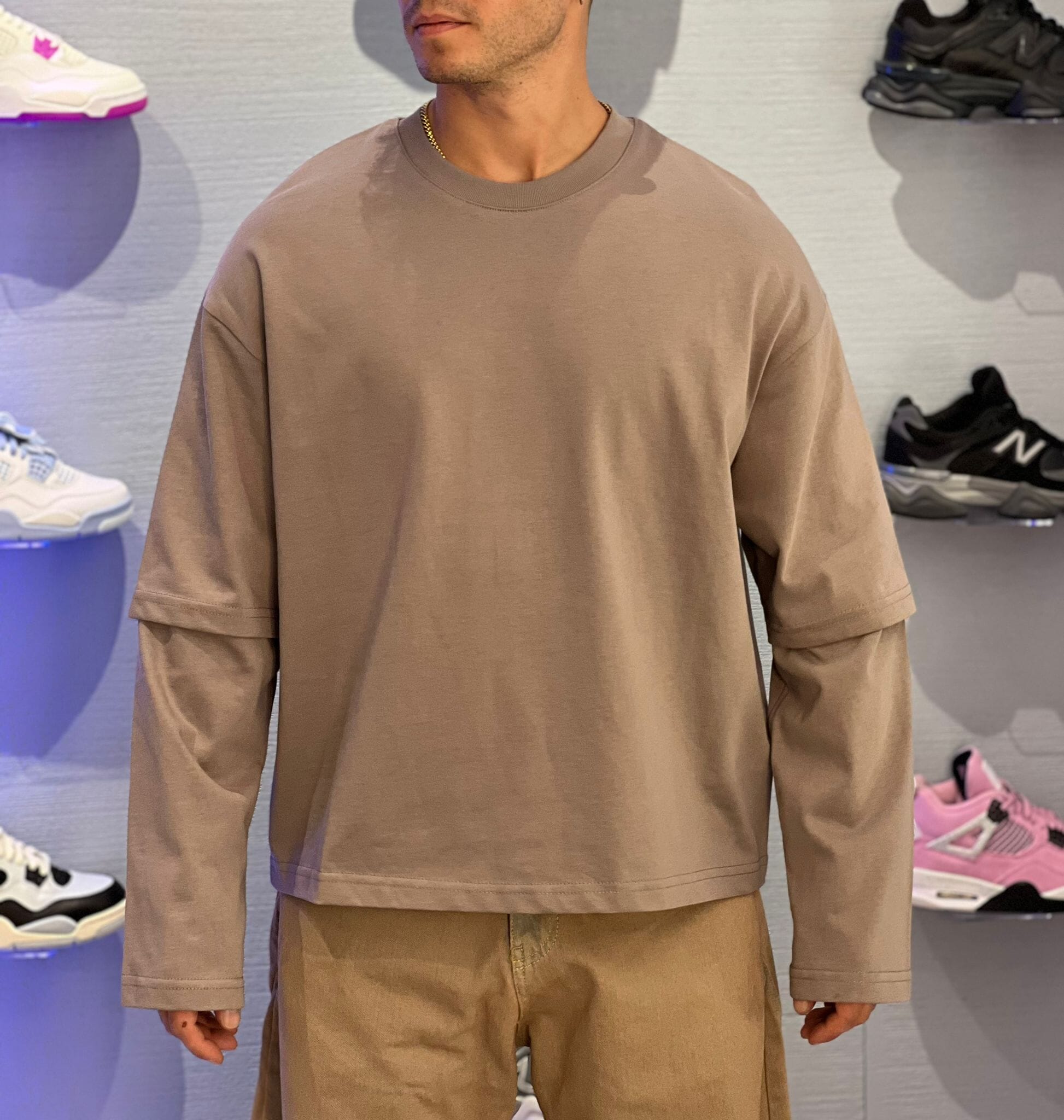 T-shirt doppia manica Fango