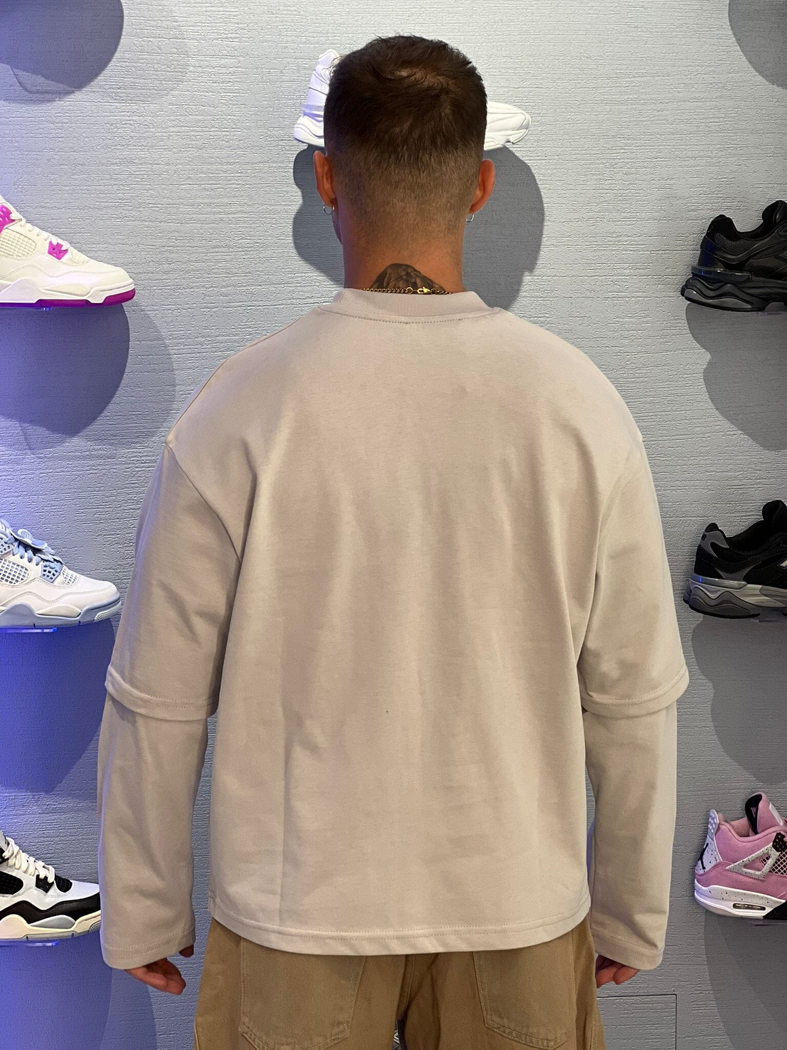 T-shirt doppia manica Panna