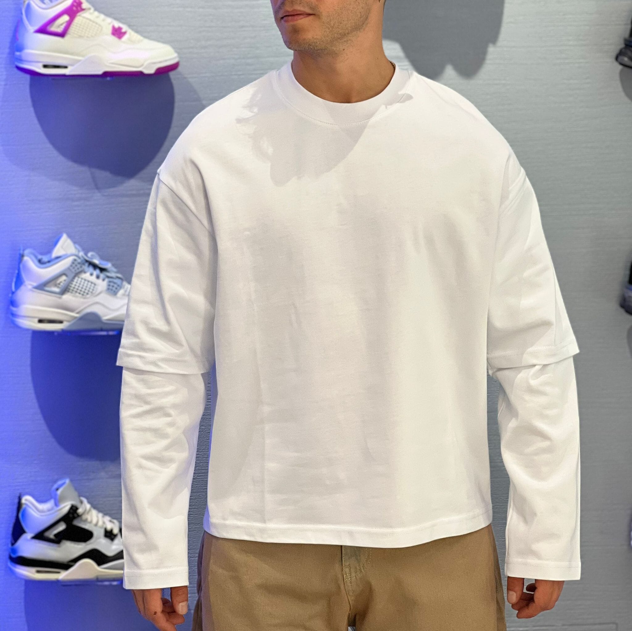 T-shirt doppia manica Bianca