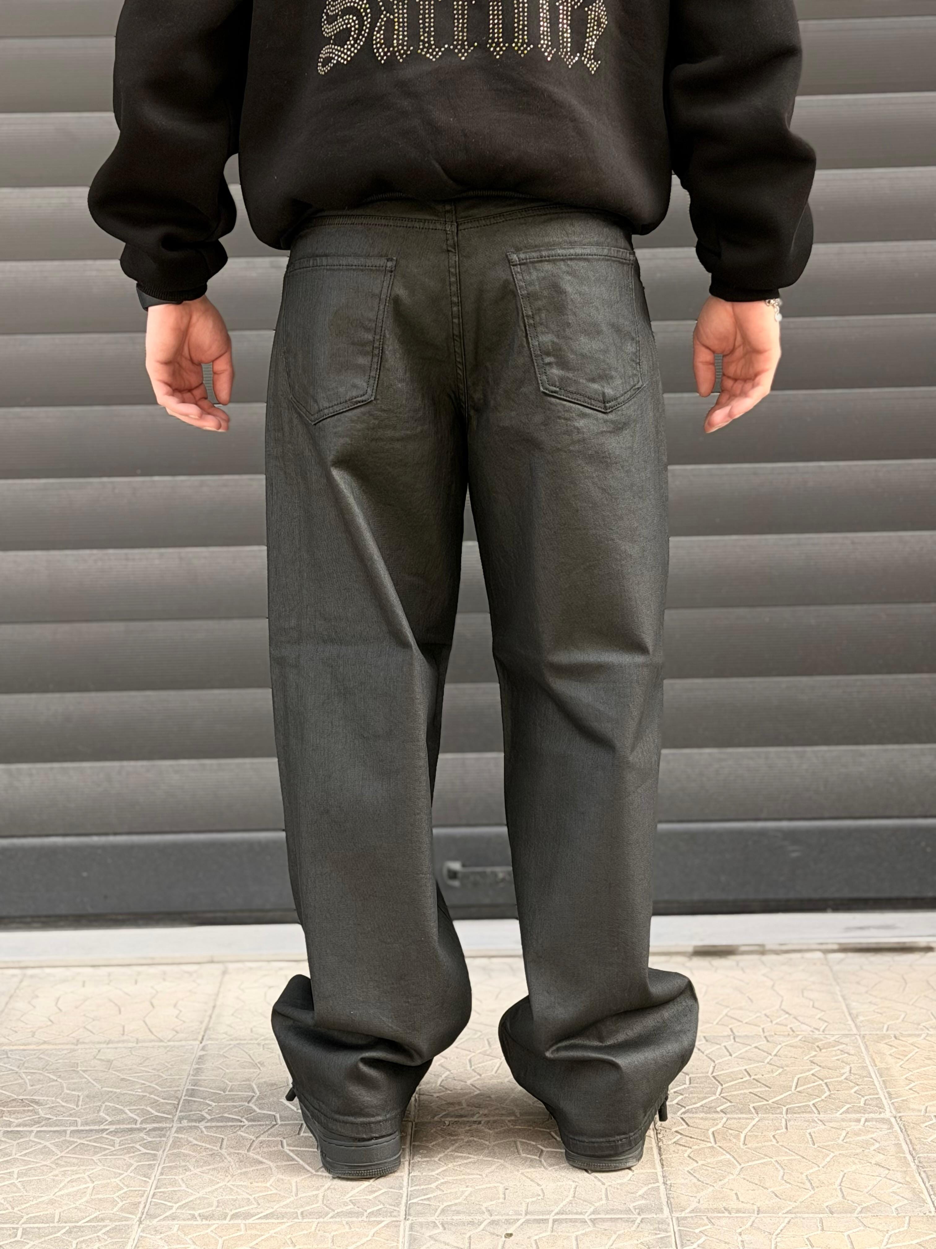 Jeans Baggy Spalmato Black Cianotic