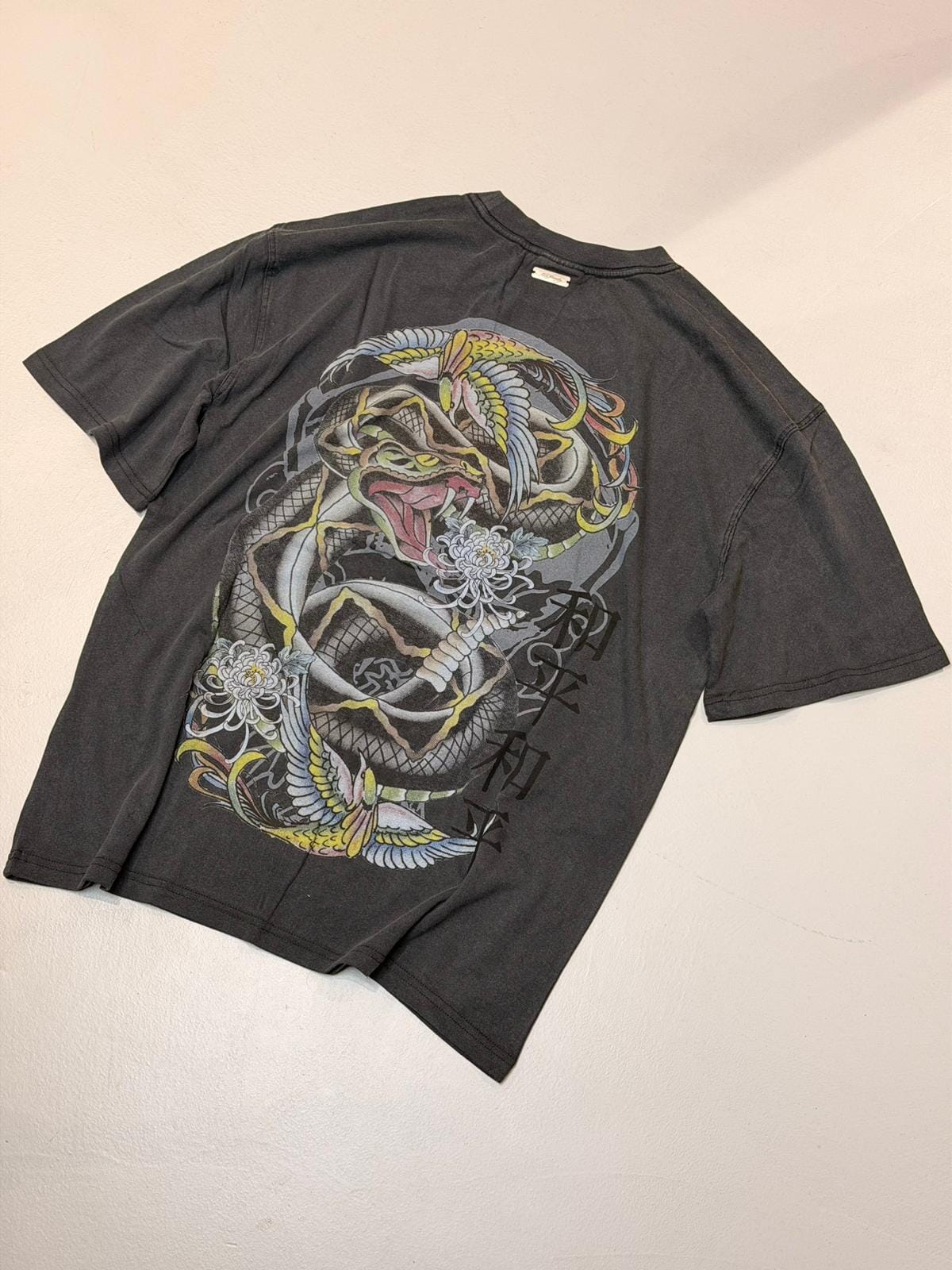 T-shirt Ed Hardy Washed Snake Charmer Black