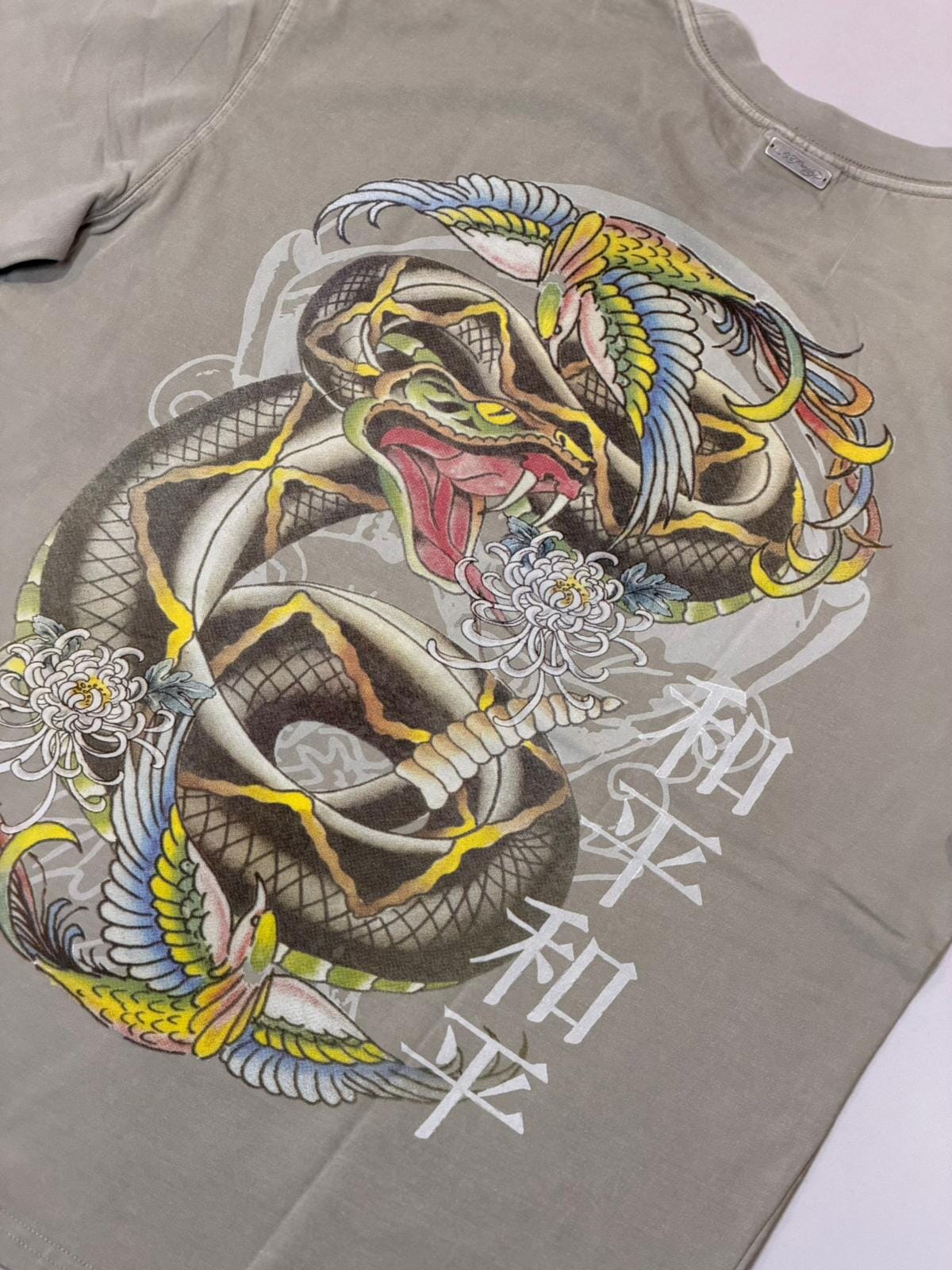 T-shirt Ed Hardy Washed Snake Charmer Green