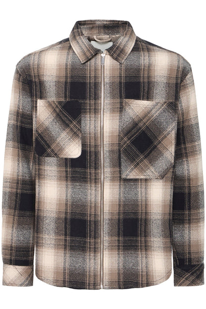 Camicia Solid in Flanella con Motivo a Quadri – Uomo