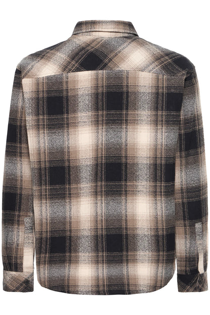 Camicia Solid in Flanella con Motivo a Quadri – Uomo