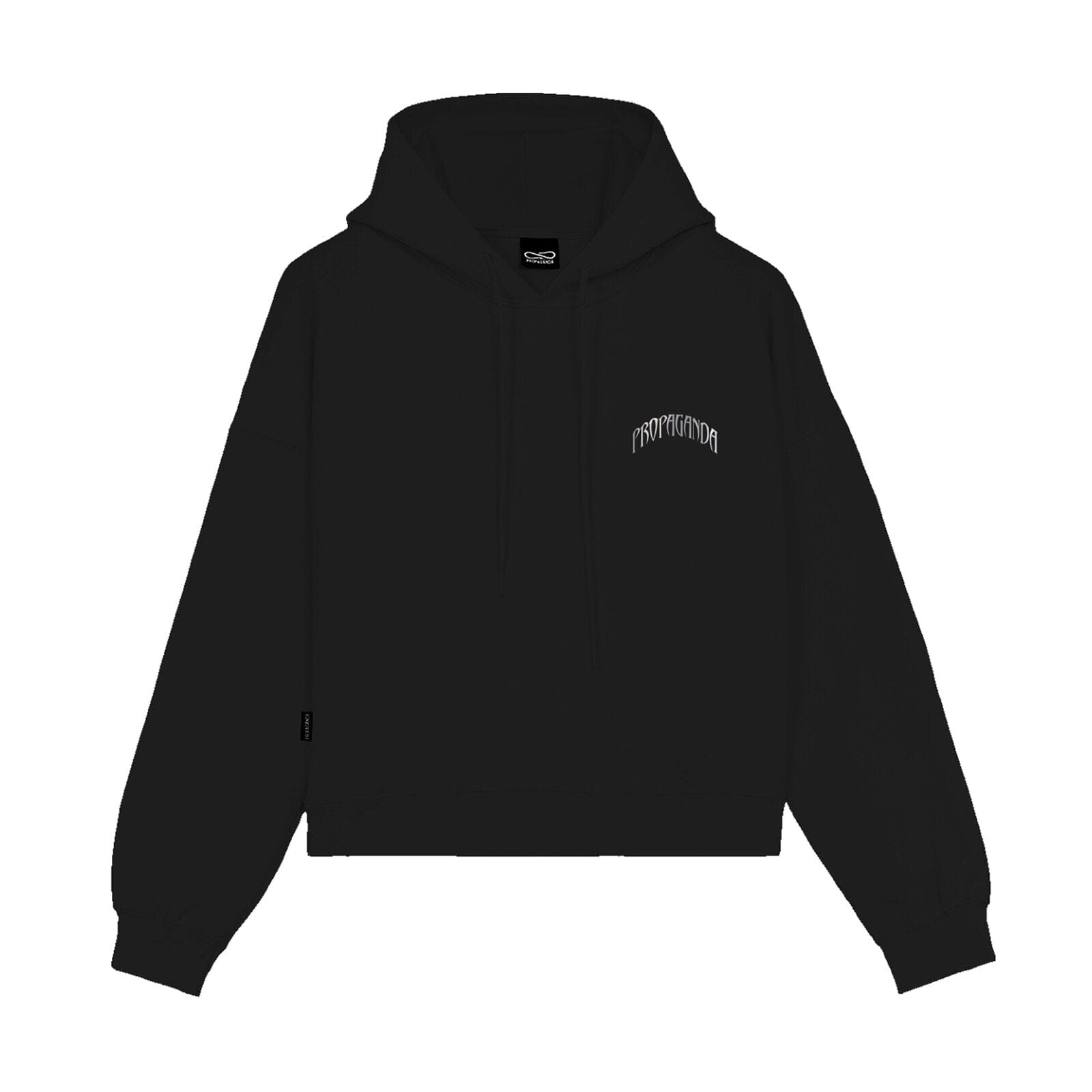 Felpa Propaganda Silver Leaf Panther Croptop Hoodie Black