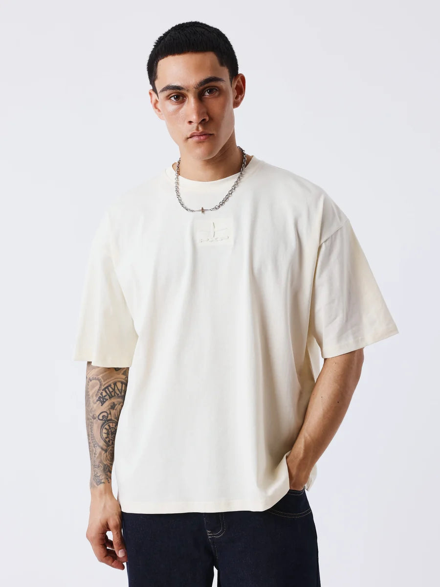T-shirt PXP con motivo in rilievo Panna