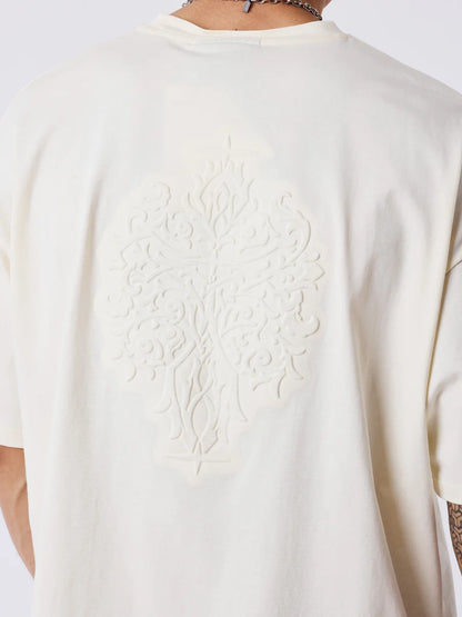 T-shirt PXP con motivo in rilievo Panna