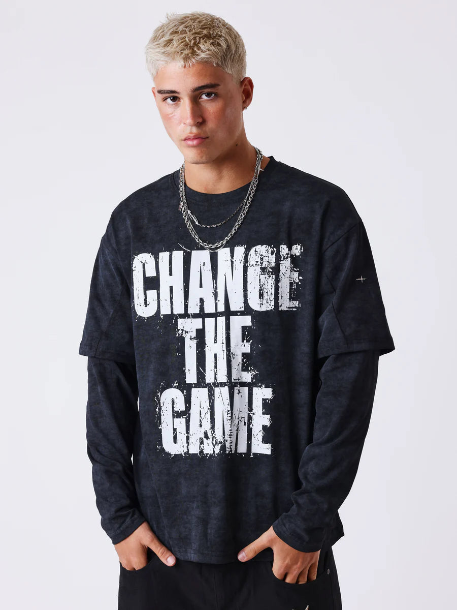 Longsleeve PXP "Change The Game" Grafica Grunge