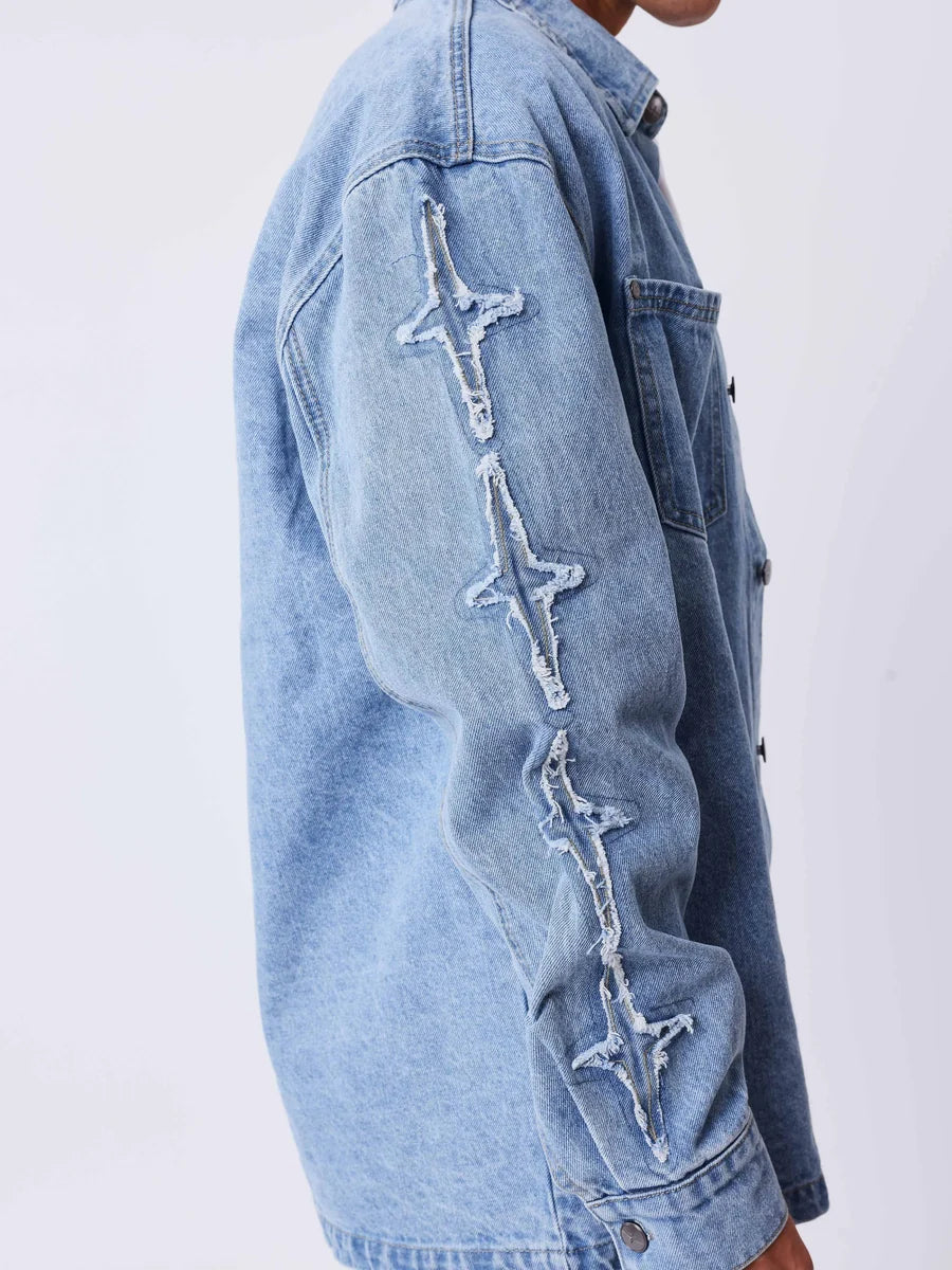 Camicia PXP Oversize in denim con inserti polaris