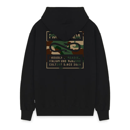 Felpa Zip Propaganda Label Camo Nera