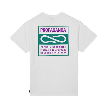 T-shirt Propaganda Label Bicolor Bianca