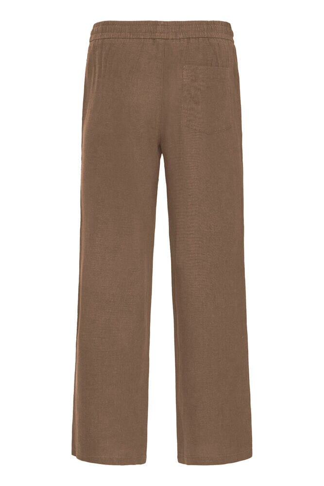 Pantalone in lino marrone SOLID