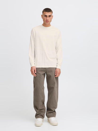 Longsleeve Solid in Cotone – White