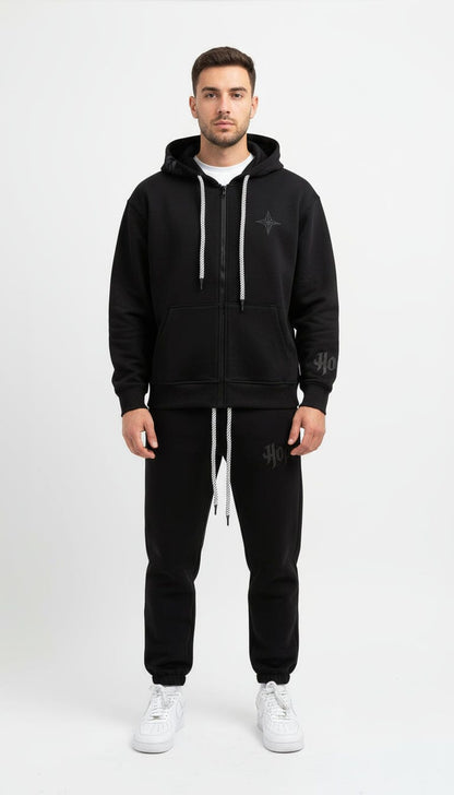 Coordinato nero “Hope” da uomo –  Regular fit