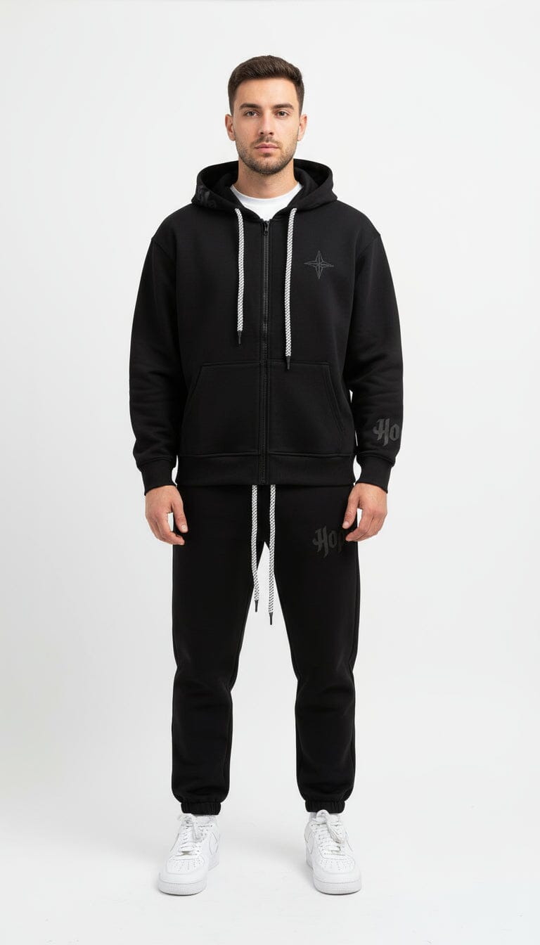 Coordinato nero “Hope” da uomo –  Regular fit