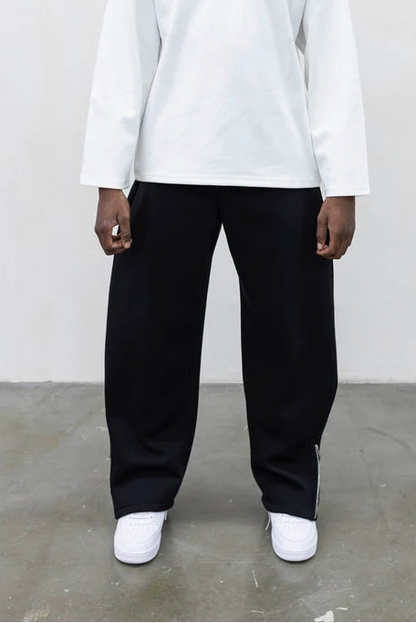 Pantalone Tuta Balloon con Zip Regolabile Nero