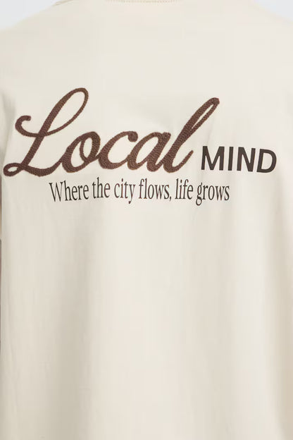 T-shirt Local Mind crema Solid