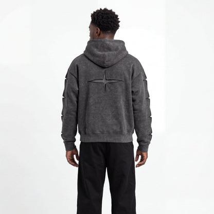 Felpa PXP "Star Cut" Zip Acid Wash
