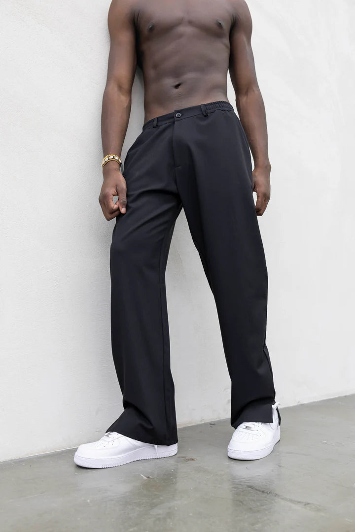 Pantalone sartoriale spacchetti nero