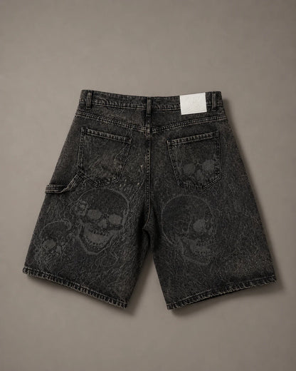 Short Skulls & Flames Nero