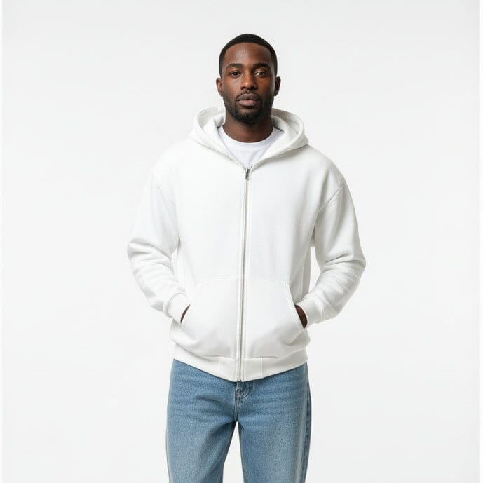 Felpa Trust No One zip '22' Bianca