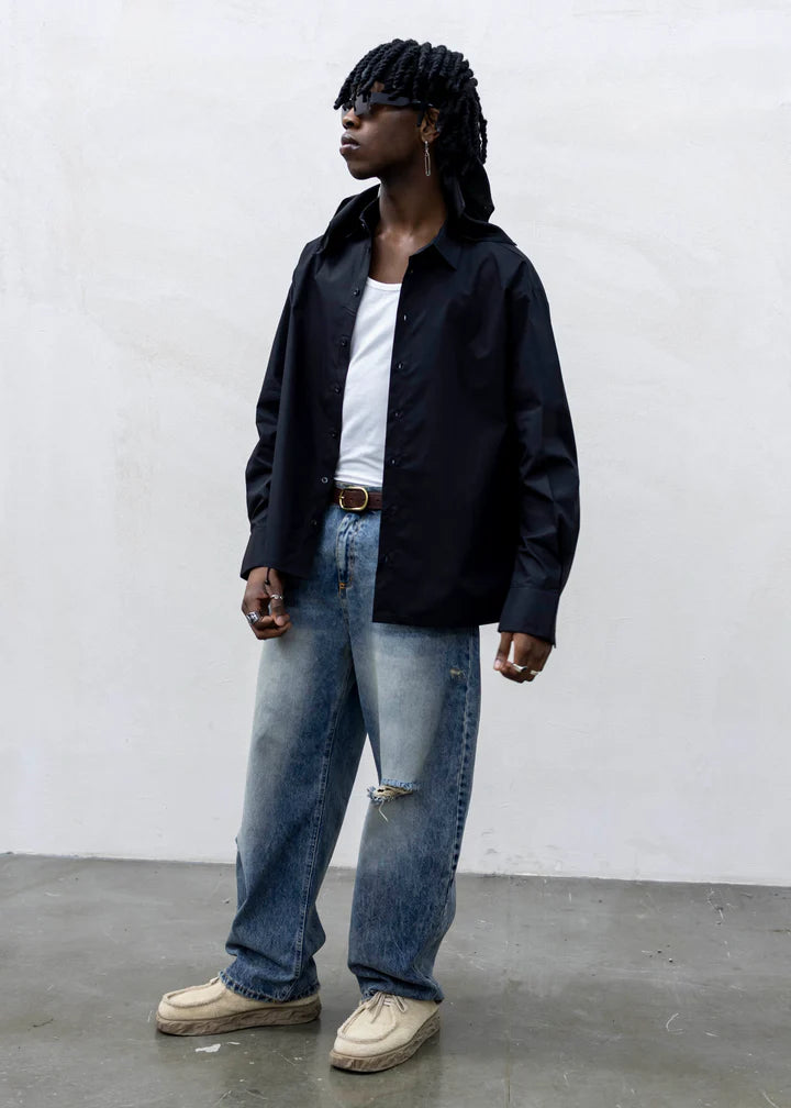 Camicia Cuff Minimal Nera