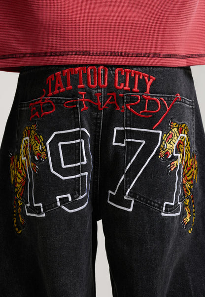 Jeans Ed Hardy Embroidered City Tiger Xxtra