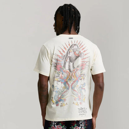 T-shirt Ed Hardy Dragon Panther Cream