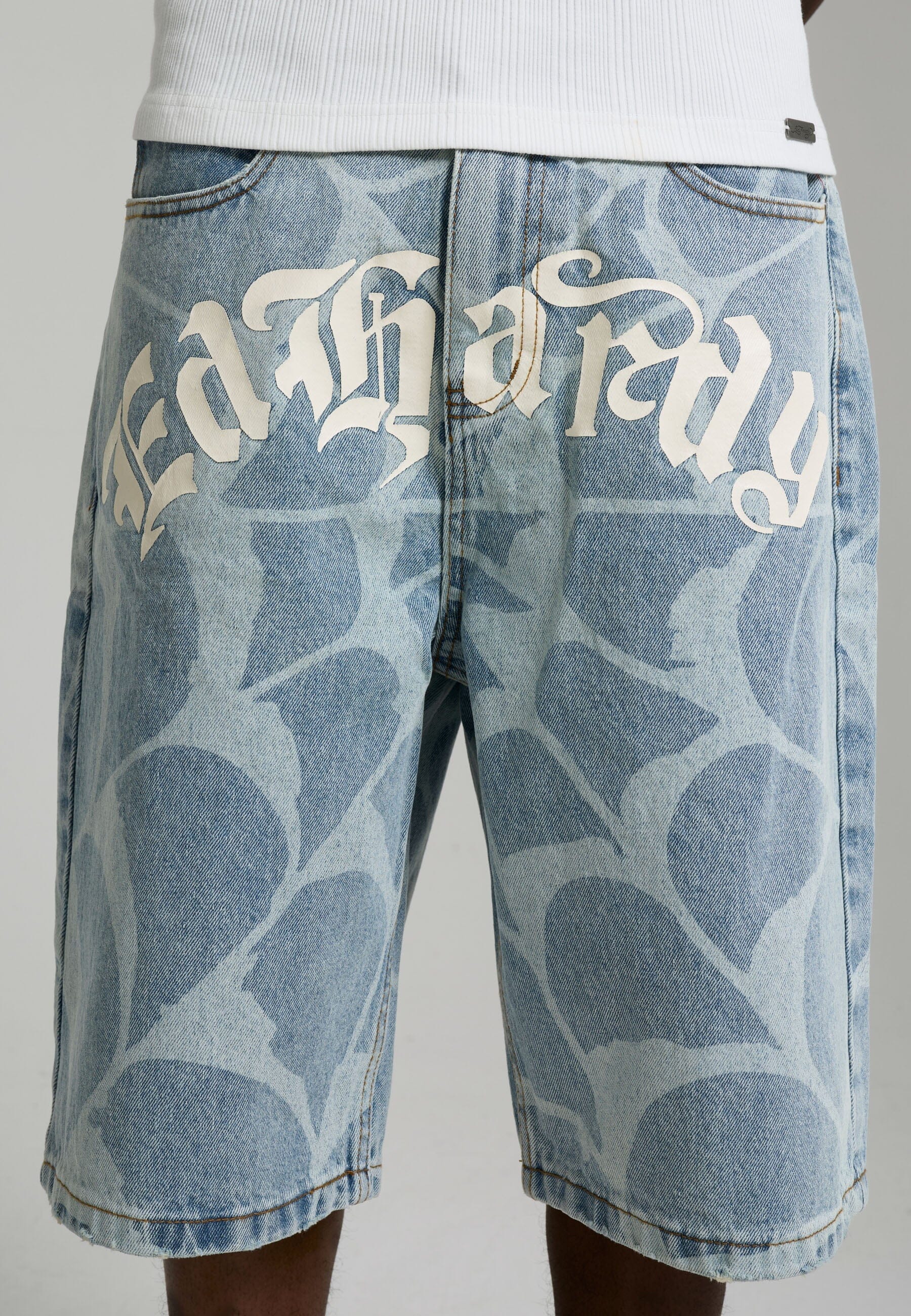 Short Ed Hardy Gothic Cobweb