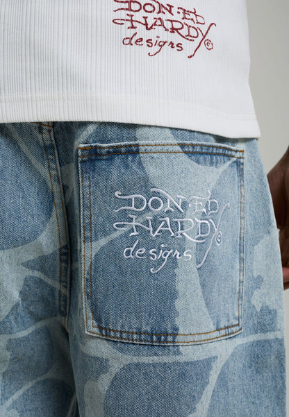 Short Ed Hardy Gothic Cobweb