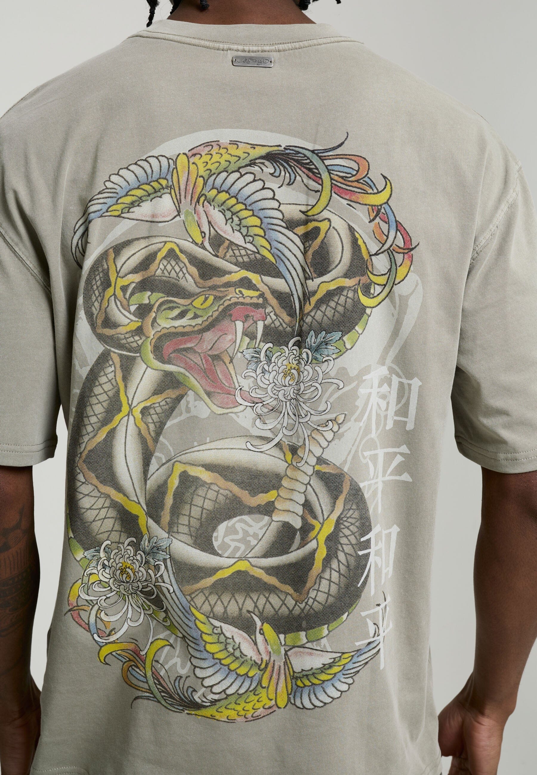 T-shirt Ed Hardy Washed Snake Charmer Green