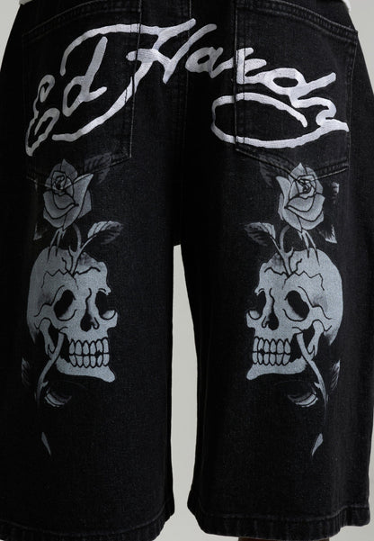 Short Ed Hardy Skull Rose